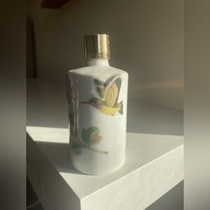 Vintage JSNY Taiwan Ceramic Bottle with Hummingbird Design